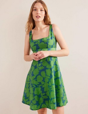 Green Women's Boden Organza Mini Dress | 74258MUAY