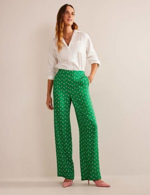 Green Women's Boden Printed Pull-on Pants | 30578VYEM