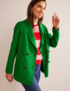 Green Women's Boden Wool-blend Pea Coats | 09643HUTS