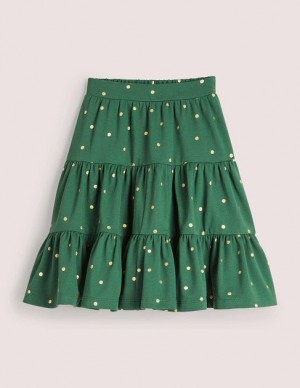 Green / Gold Kids' Boden Three Tiered Skirts | 27964IMDK