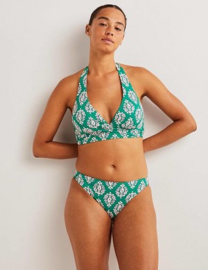 Green / Pink / White Women's Boden Classic Bikini Bottoms | 08946BQWV