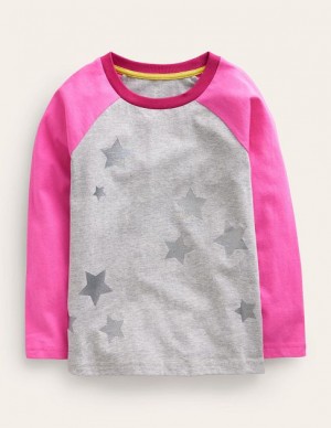 Grey Kids' Boden Colourblock Raglan T-Shirt | 20368KLVM