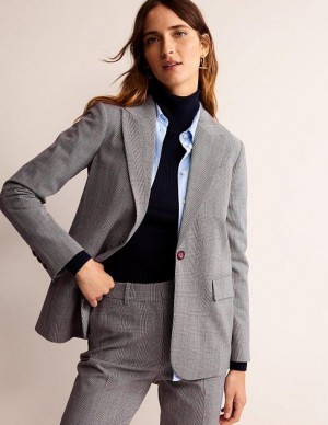 Grey Women's Boden The Bloomsbury Wool Blazers | 69328LFTK