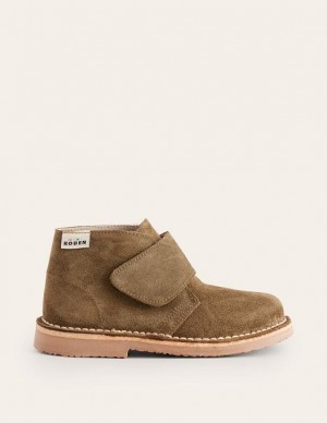 Khaki Kids' Boden Suede Desert Boots | 15607ATHJ