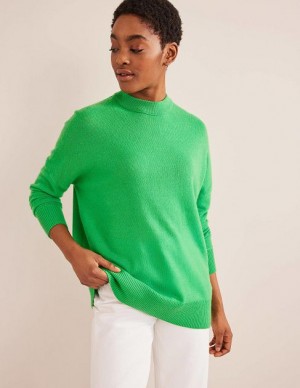 Light Green Women's Boden Cashmere Boyfriend Sweaters | 74582XKAH