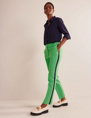 Light Green / Stripes Women's Boden Kew Side Stripe Pants | 71039HQUM