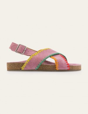 Light Pink Kids' Boden Crossover Sandals | 04261RHDU