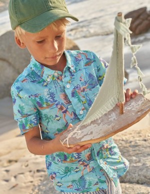 Light Turquoise Kids' Boden Vacation Shirts | 87216TWYC