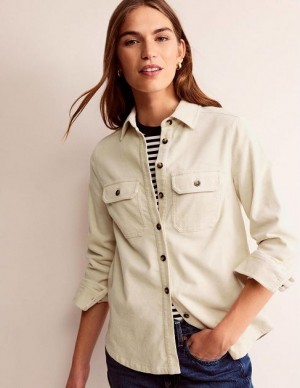 Light Yellow Women's Boden Straight Cord Shirts | 64951HFSD