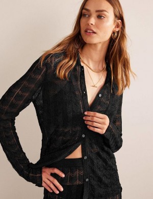 Metal Black Women's Boden Beach Shirts | 92750MUJB