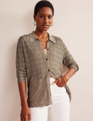 Metal Grey Women's Boden Beach Shirts | 71304PJWB