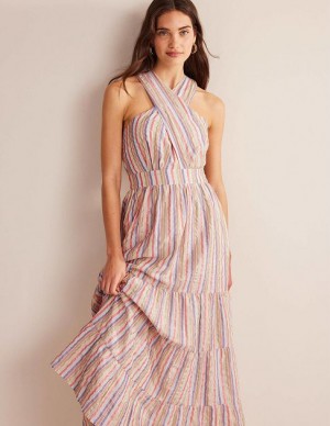 Metal Women's Boden Metallic Stripe Maxi Dress | 78531TCIK