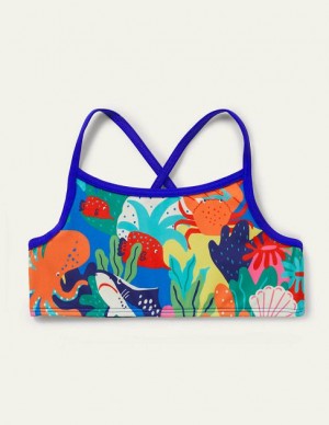 Multicolor Kids' Boden Patterned Bikini Top | 19350DOPW