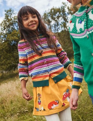 Multicolor Stripes Kids' Boden Fair Isle Cardigan | 21546VQZA