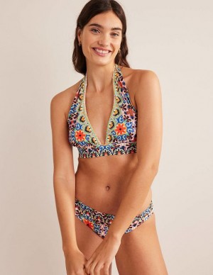 Multicolor Women's Boden Merano Deep V-neck Bikini Tops | 90745CPJY