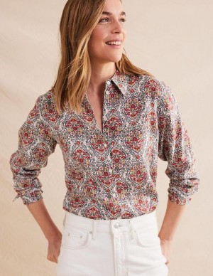 Multicolor Women's Boden New Linen Shirts | 10985YCEZ