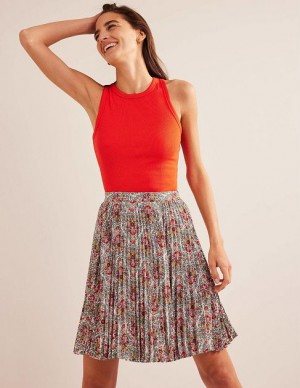 Multicolor Women's Boden Pleated Skirts | 45123JGEO