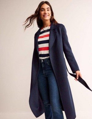 Navy Women's Boden Bristol Wool-blend Coats | 28914THRV