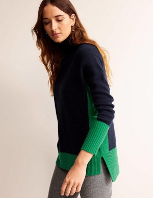 Navy Women's Boden Jessica Oversized Sweaters | 21340ZWAR