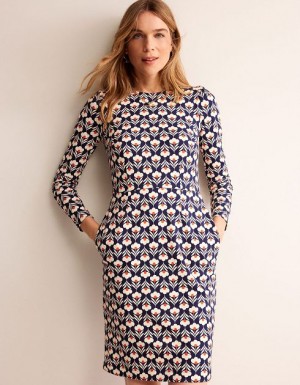 Navy Women's Boden Penelope Jersey Dress | 38172HQFR