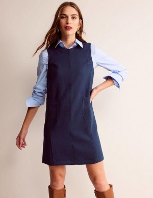 Navy Women's Boden Pocket Detail Mini Dress | 56208QHEO