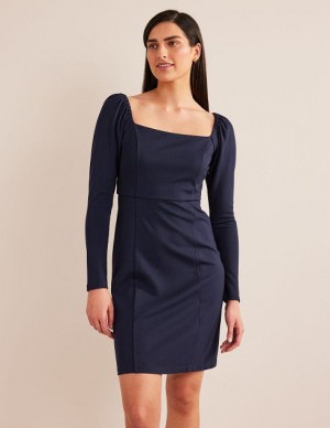 Navy Women's Boden Square Neck Jersey Mini Dress | 85107VGQD