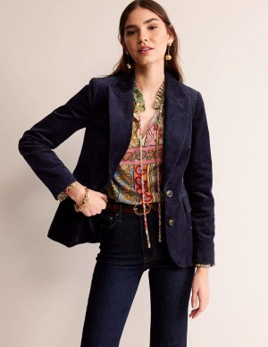 Navy Women's Boden The Marylebone Cord Blazers | 06471WLKR