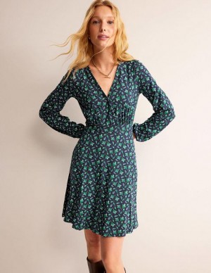 Navy Women's Boden Willow Jersey Dress | 23675JRDA