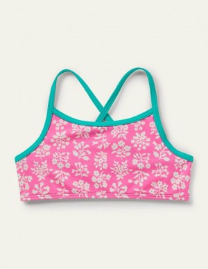 Pink Kids' Boden Patterned Bikini Top | 81209WMPT