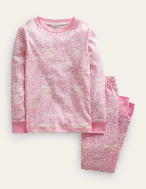 Pink Kids' Boden Snug Glow-in-the-dark Pajamas | 31654ONCY