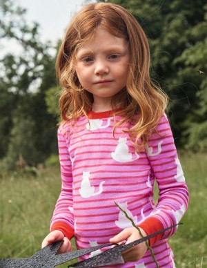 Pink Kids' Boden Snug Glow-in-the-dark Pajamas | 17960YQUW