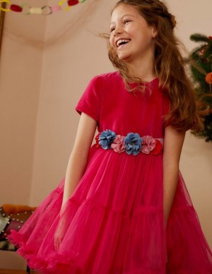 Pink Kids' Boden Twirly Tulle Dress | 92530JLFO