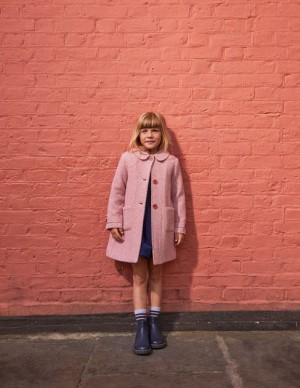 Pink Kids' Boden Wonderful Wool Blend Coats | 30861STKX