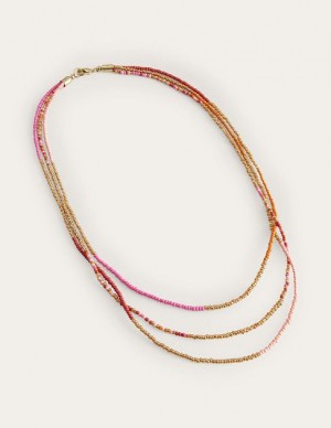 Pink Multicolor Women's Boden Beaded Necklace | 08417XQHJ