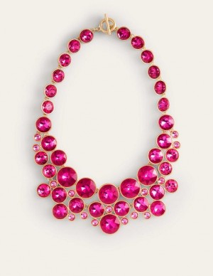 Pink Women's Boden Andrea Jewel Cluster Necklace | 21307OJNW