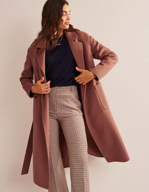 Pink Women's Boden Bristol Wool-blend Coats | 12305NQJC