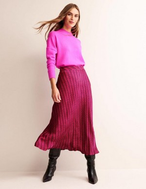 Pink Women's Boden Cecelia Skirts | 13296THMW