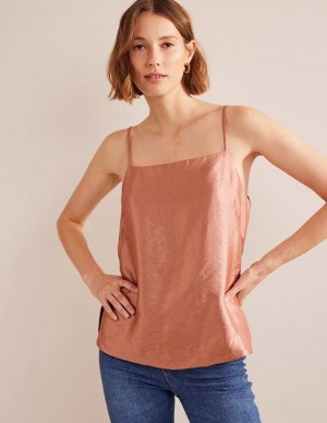 Pink Women's Boden Longerline Cami Tops | 95478SUQG