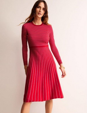 Pink Women's Boden Maria Midi Dress | 46230IGKT