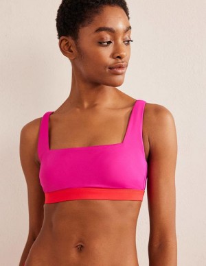 Pink Women's Boden Square Neck Bikini Tops | 58290ICBF