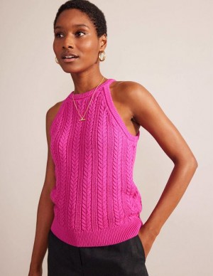 Pink Women's Boden Stitch Tanks | 67425VPAX