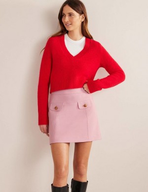 Pink Women's Boden Tailored A-line Skirts | 81437UBEG