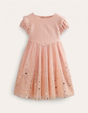 Pink / Gold Kids' Boden Dip Dye Metallic Party Dress | 39520WKYO