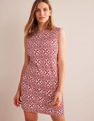 Pink / white Women's Boden Sleeveless Jersey Dress | 90415DJUR