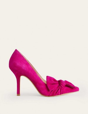 Purple Women's Boden Suede-bow Courts Heels | 54138RPCW