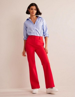 Red Women's Boden Brompton Jersey Pants | 01286FZVM