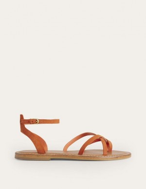 Red Women's Boden Easy Flat Sandals | 76082BXJD