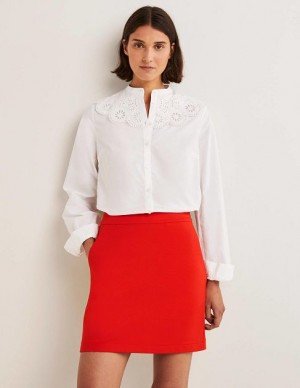 Red Women's Boden Jersey A-line Skirts | 53084BSLX