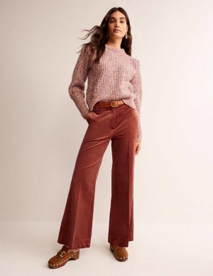 Red Women's Boden Wide-leg Corduroy Pants | 48017UFXM