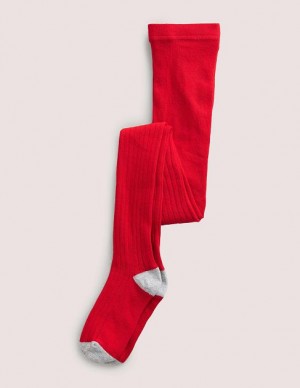 Red / White Kids' Boden Ribbed Tights | 83561OEQM